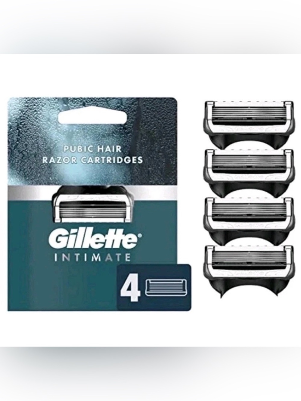 Intimate Pubic Hair Razor Cartridges - Teal ( 2- 4 packs) 8 blades total